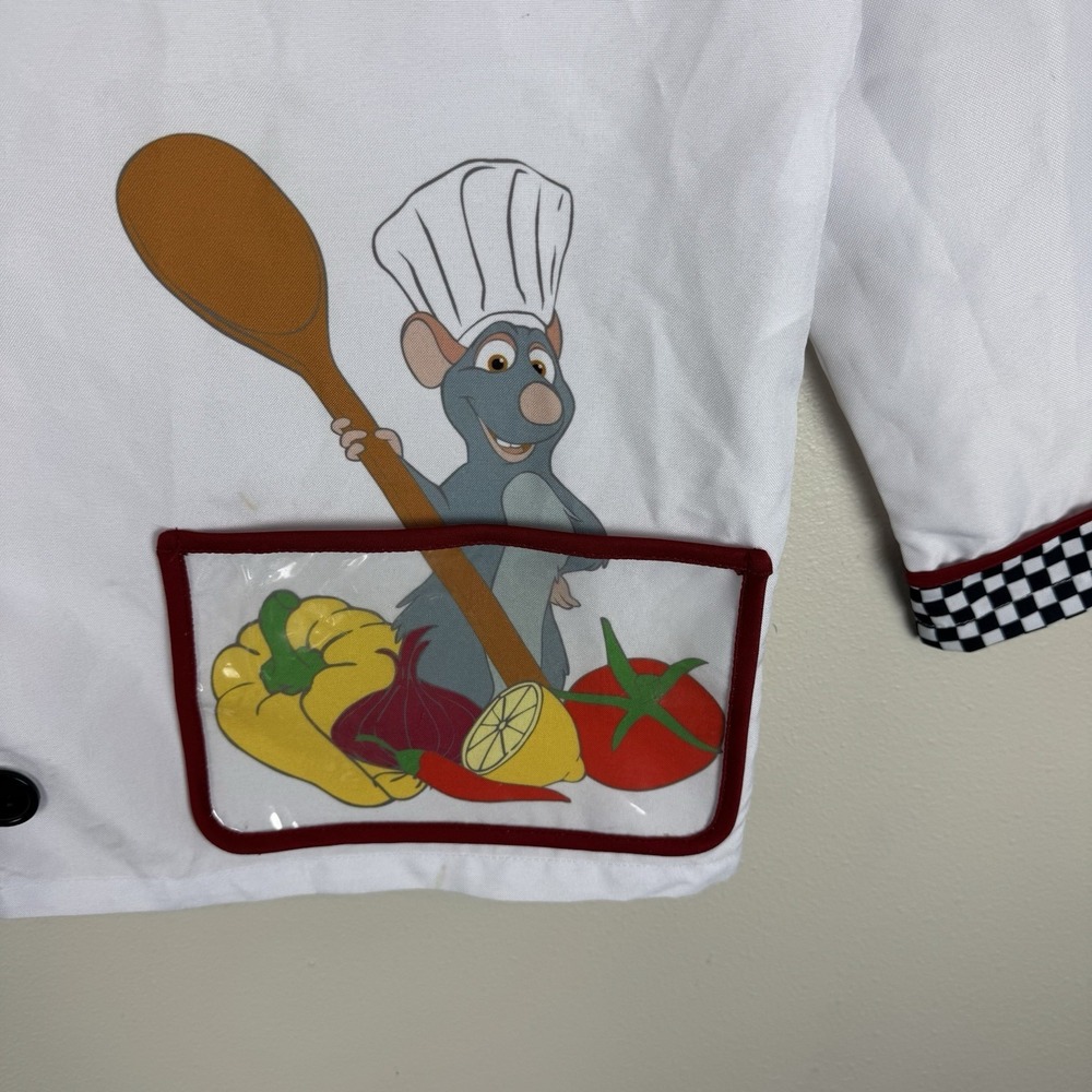 Disneyland Paris Ratatouille Chef Costume Kids 7/8 Chef Jacket Remy Halloween - Picture 3 of 9